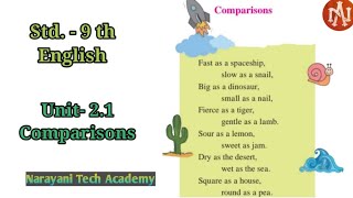 Comparisons  Std9 English Poem  Explanation and Questions  Answers  Narayani Tech Academy [upl. by Irmo]