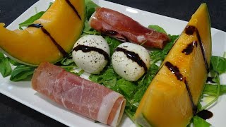 SALADE DE MELON MOZZA et JAMBON CRU [upl. by Otreblasiul]