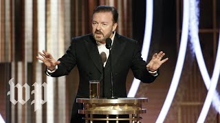 Ricky Gervais roasts Hollywood at the 2020 Golden Globes  The Washington Post [upl. by Tonjes]