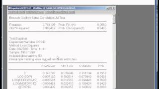 Diagnostic Testing using EViews [upl. by Radie293]