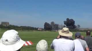 Horrific Shoreham airshow Hawker Hunter crash fireball view from airfield [upl. by Markson]