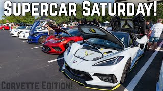 Corvettes TAKING OVER at the SUPERCAR Saturday car show AMAZING cars EVERYWHERE [upl. by Itra]