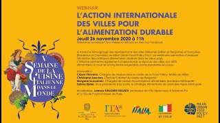 L’action internationale des villes pour l’alimentation durable [upl. by Yddet255]