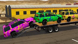 TRANSPORTING PIXAR CARS amp FRUITS WITH COLORED amp JOHN DEERE vs CLAAS vs TRACTORS Bng Wuchuchu Games [upl. by Maureene]