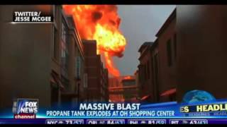 Propane Tank Explosion at Crocker Park WestLake Ohio [upl. by Nwad440]