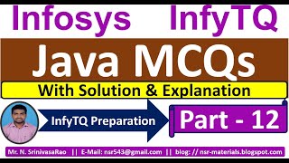 InfyTQ Java MCQ  Java MCQs for InfyTQ 2023  Java MCQs Solution amp Explanation  Part12 [upl. by Neomah754]