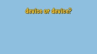 device or devise [upl. by Norrehc]