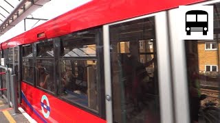 Docklands Light Railway B07 Bombardier Rolling Stock  Arriving at Shadwell DLR Station [upl. by Persas]