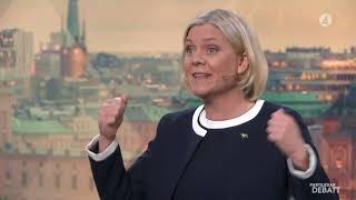 Magdalena Andersson om klimatomställningen i partiledardebatt [upl. by Yrakcaz]