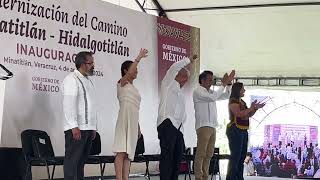 AMLO y Sheinbaum Inauguran Carretera Minatitlán  Hidalgotitlan Veracruz [upl. by Garvin592]