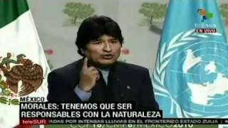 Evo Morales en la XVI Conferencia sobre el Cambio Climático COP 16 12 [upl. by Lebazej]