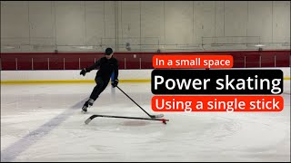 Power skating using a single stick [upl. by Boar]