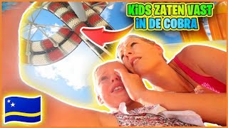 LUCiLLA ZAT VAST iN DE COBRA SLiDE BiJ WATERPARK OP CURAÇAO 😱  Bellinga Vlog 3063 [upl. by Ennayar425]