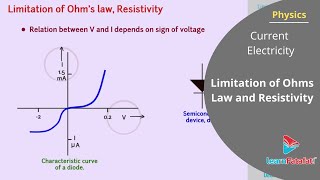 Current Electricity Class 12 Physics  Limitation of Ohms Law and Resistivity [upl. by Owen]