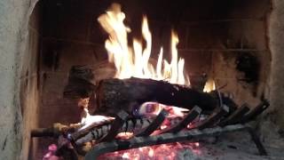 Wood burning fire in fireplace Peaceful and relaxing [upl. by Aleekahs878]