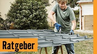 Gartenhausdach decken mit Blech  HORNBACH Meisterschmiede [upl. by Resaec]