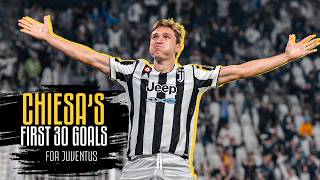 All 30 goals scored by Chiesa with Juventus ⚽⚡ [upl. by Eynobe955]