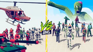 ZOMBIE TEAM vs MODERN MILITARY TEAM  Totally Accurate Battle Simulator TABS [upl. by Aicelaf]