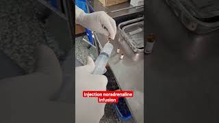 noradrenaline infusion shorts nursingofficer nursing mbbs hospital patientcare [upl. by Kinelski]