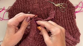 Making Icord bind off on Twirlace Tee by Valentinasknits [upl. by Mays767]