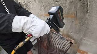 Sandblasting media applications for remove rust and paint via the LEMATEC sandblaster gun live [upl. by Noyar]