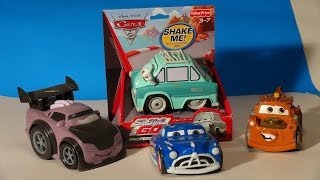 Pixar Cars2  Shake and Go Professor Z with Mater and Doc Hudson [upl. by Annaeel]