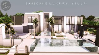 BASEGAME Luxury Villa  Big Mansion  No CC  Stop Motion Build  Collab with Lisaplays  The Sims 4 [upl. by Oflodur]