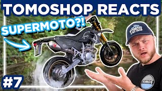 Stunt jump fail amp Tomos Supermoto  TOMOSHOP Reacts 7 [upl. by Brietta633]