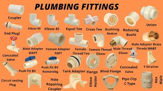 Plumbing Materials Name and Pictures  Plumbing Fittings Name  Plumbing Work [upl. by Brockie]