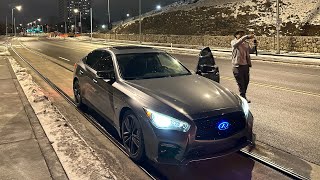 Infiniti Q50 Late Night Drive Downtown POV [upl. by Enialehs]