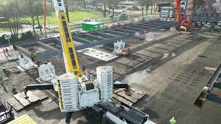 Dronebeelden lossen brugdek Lochem [upl. by Tadashi]