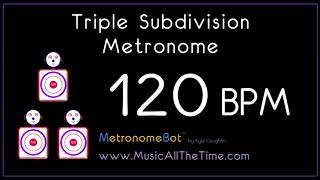 Triple subdivision metronome at 120 BPM MetronomeBot [upl. by Nefets]