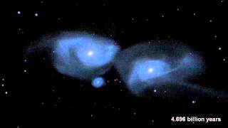 Milky Way and Andromeda Galaxies Collision Simulated  Video [upl. by Yelrahs]