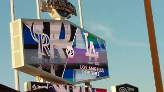 Colorado Rockies starting line up at Dodgers Stadi [upl. by Yemac]