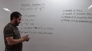 Binomial Probability Distribution Formula Example 1 [upl. by Seto]