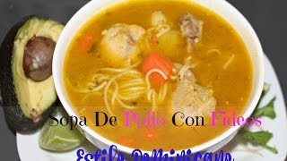 Sopa de pollo con Fideo estilo Dominicano  Cocinando Con Ros Emely [upl. by Tanberg]