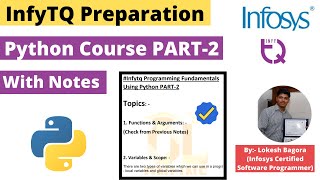 Infytq Preparation Python Programming Series PART2 Python Course Finished infytq infosys python [upl. by Oriaj]