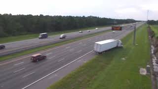 Florida Tractor Trailer Driver Drives Off Interstate [upl. by Potter]