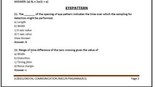 MCQ  EC8501  DIGITAL COMMUNICATION  UNIT 3 [upl. by Cinda]