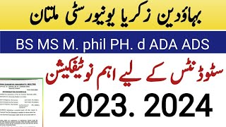 BZU Affiliated colleges Fee Schedule Semester 2024BZU Fee Schedule [upl. by Enirhtac]