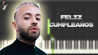 Feid  Feliz Cumpleaños Ferxxo  Instrumental Piano Tutorial  Partitura  Karaoke  MIDI [upl. by Yniatirb254]