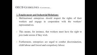 INTERNATIONAL BUSINESS OECD GUIDELINES FOR MULTINATIONAL ENTERPRISES [upl. by Otirecul558]