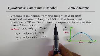 Model Projectile Rocket Path with Vertex Form Quadratic Equation [upl. by Dnalhsa]