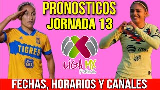 JORNADA 13 LIGA MX FEMENIL APERTURA 2023 FECHAS HORARIOS Y CANALES [upl. by Neerac]