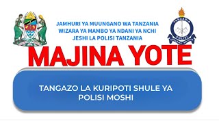 MAJINA AJIRA ZA POLISI 2024 Waliochaguliwa kujiunga na Mafunzo ya Jeshi la Polisi [upl. by Iviv224]