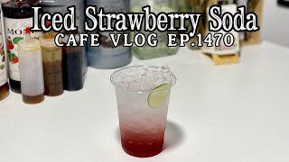 Cafe Vlog EP1470  Iced Strawberry Soda  Strawberry drinks  Medium size [upl. by Yoj]