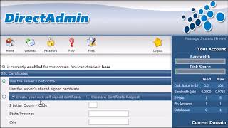 How to install and SSL Certificate in DirectAdmin [upl. by Eelana]