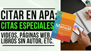 🔴 Citas especiales en APA vídeos páginas web libros sin autor o fecha etc SÉPTIMA EDICIÓN 2024 [upl. by Sivehc664]