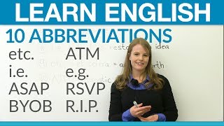 Learn English 10 abbreviations you should know [upl. by Celinka]