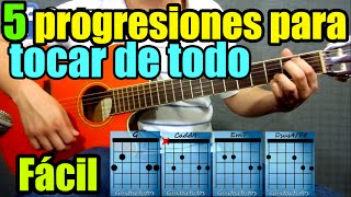 Las 5 progresionescombinaciones de acordes más usadas en la guitarra [upl. by Ayetal]